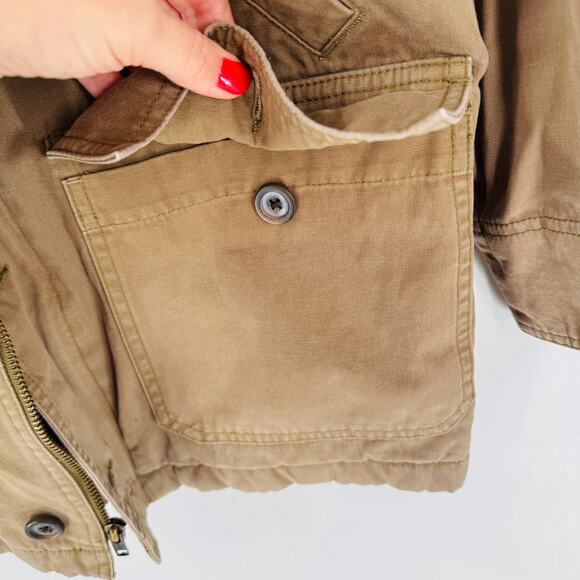 Vintage GAP Kids Barn Chore Coat Brown Canvas Jacket Leather Collar XL - Picture 5 of 9